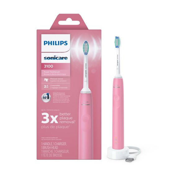 Philips Sonicare 3100 Rechargeable Electric Toothbrush, Deep Pink HX3681/06
