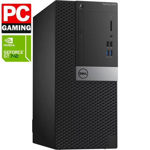 Dell Gaming Computer OptiPlex 3040 Core i3-6th gen Processor, 16GB Memory, 1TB HDD, Nvidia GT 740 Graphics, 16GB Flash Drive, Keyboard & Mouse, Wi-Fi, Bluetooth, Windows 10 Pro (Renewed)