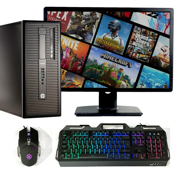Restored HP Gaming PC Tower G1 Intel Core i3 Processor 16GB Memory 256GB SSD   2TB HD NVIDIA GeForce GT 740 Graphics DVD WiFi with a 22" LCD Monitor Windows 10 Computer (Refurbished)
