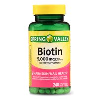 Spring Valley Biotin Softgels, 5000 mcg, 240 Count