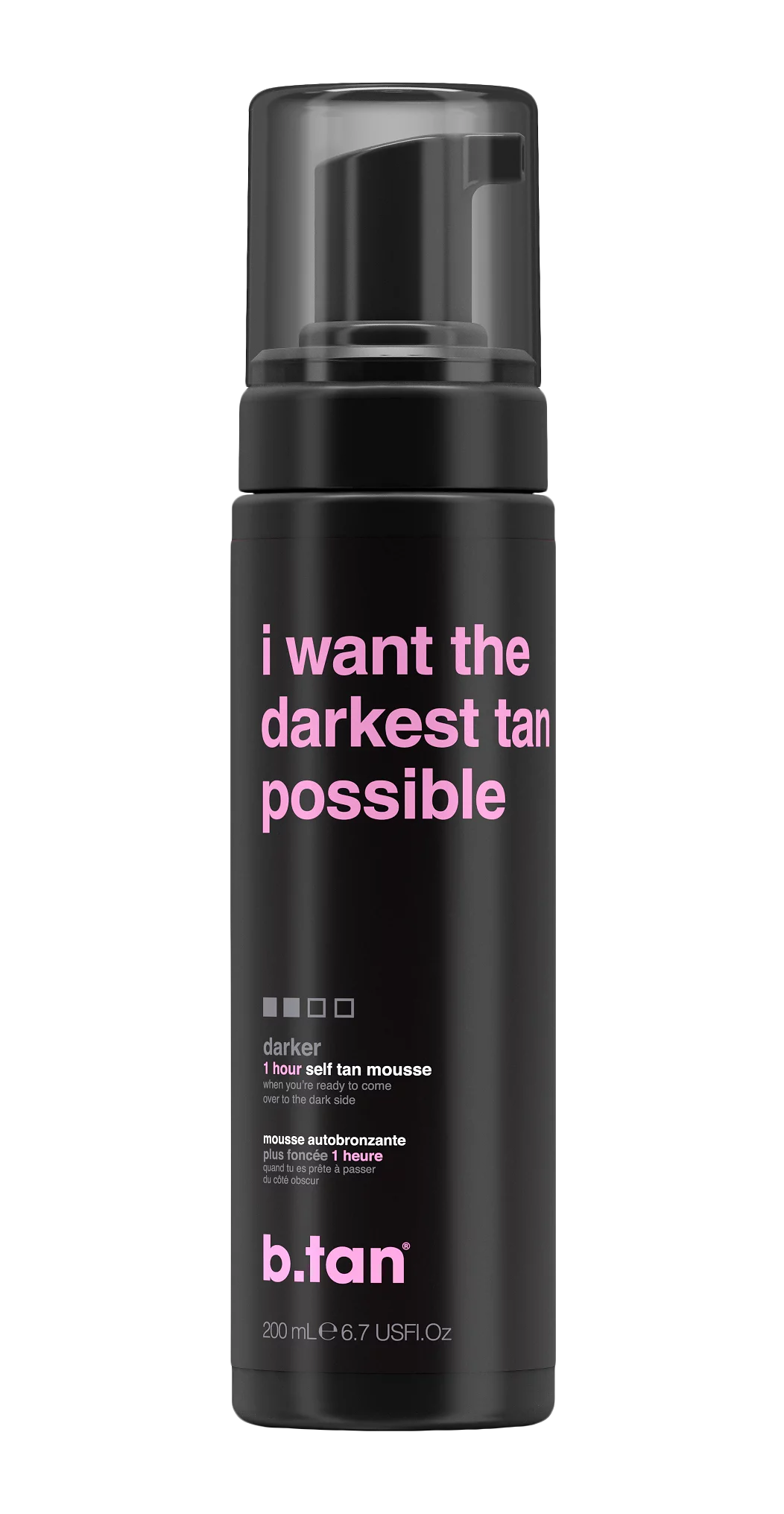 B.Tan I Want the Darkest Tan Possible, Dark 1 Hour Self Tan Sunless Tanning Mousse 6.7 oz