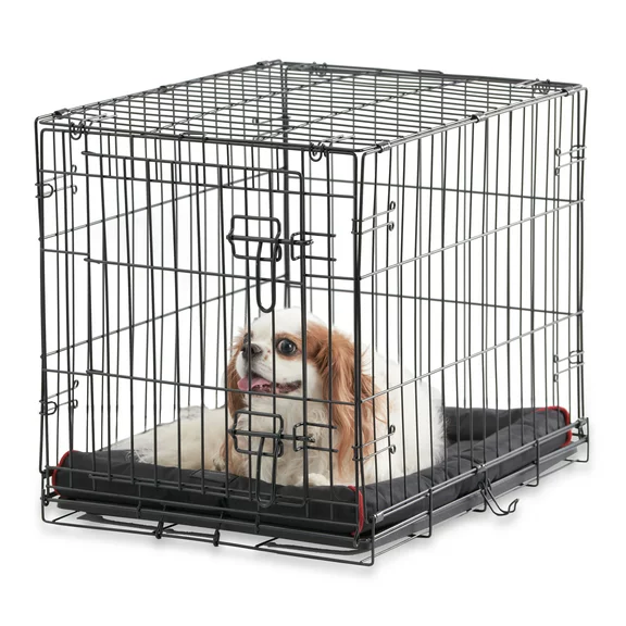 Vibrant Life Single-Door Folding Dog Crate with Divider, 24"