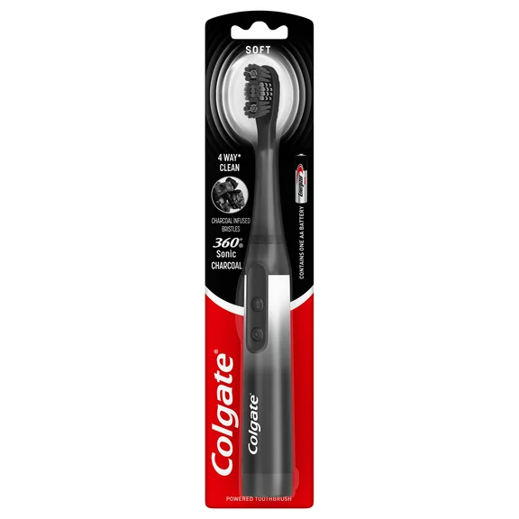Colgate 360 Sonic Charcoal Battery Powered Toothbrush, 1 Count