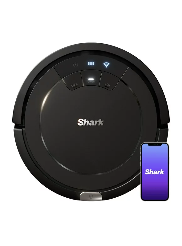 Shark ION Robot Vacuum, Wi-Fi Connected, Works with Google Assistant, Multi-Surface Cleaning, Carpets, Hard Floors, Black (RV754)